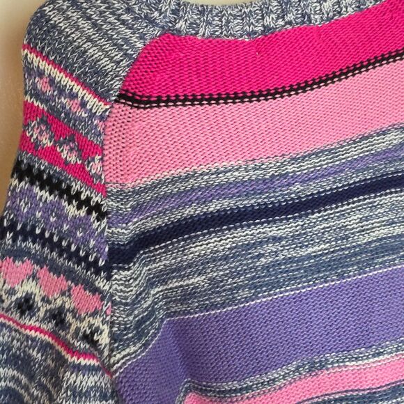 Design History Cozy Multicolored, Patterned Crew Neck Sweater - Girl's Size 6X - Picture 5 of 8